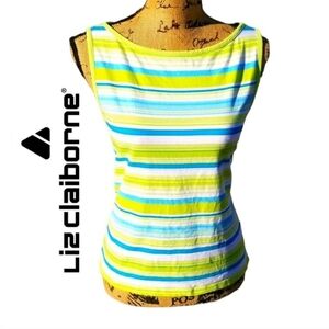 NEW Vintage Liz Claiborne Sleeveless Striped Tank